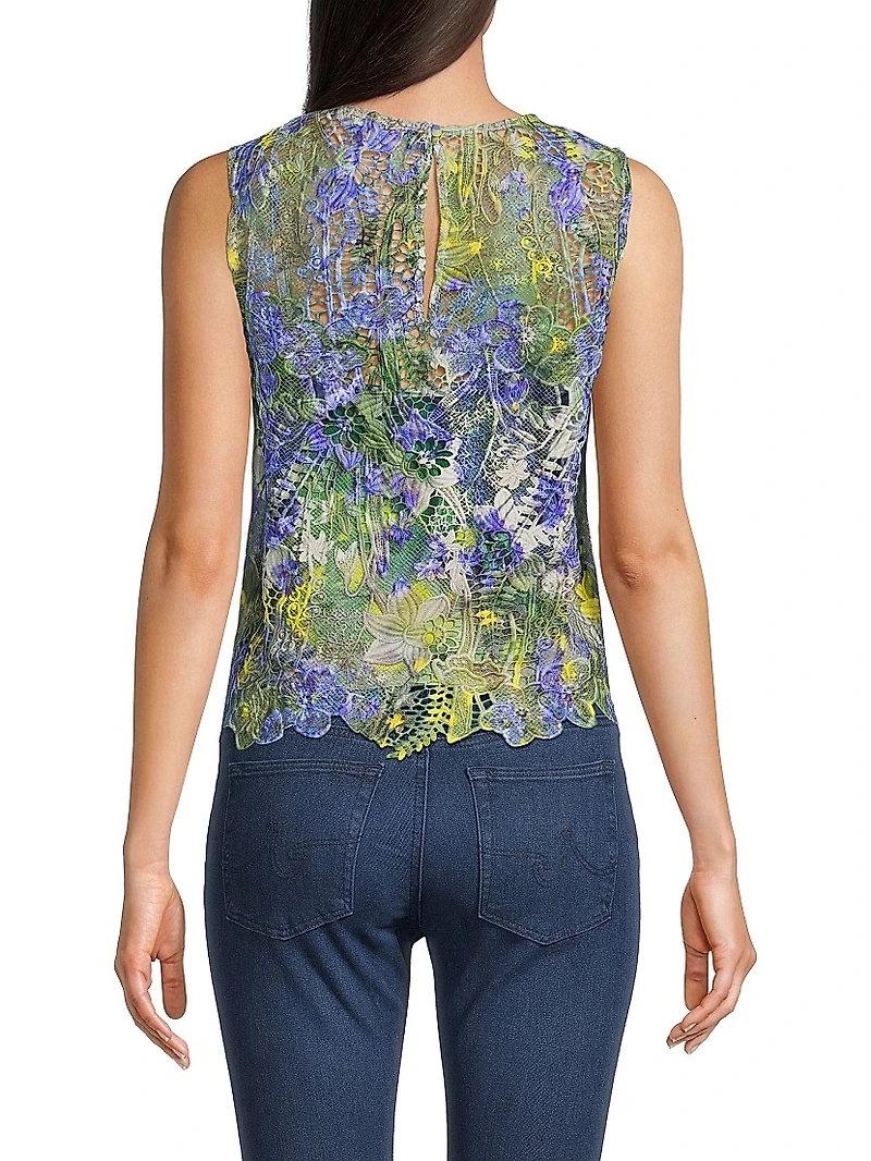 Charli Floral Lace Sleeveless Blouse