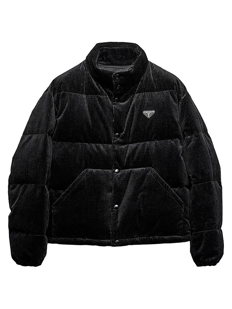 Cropped Corduroy Down Jacket