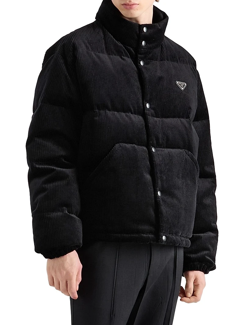 Cropped Corduroy Down Jacket