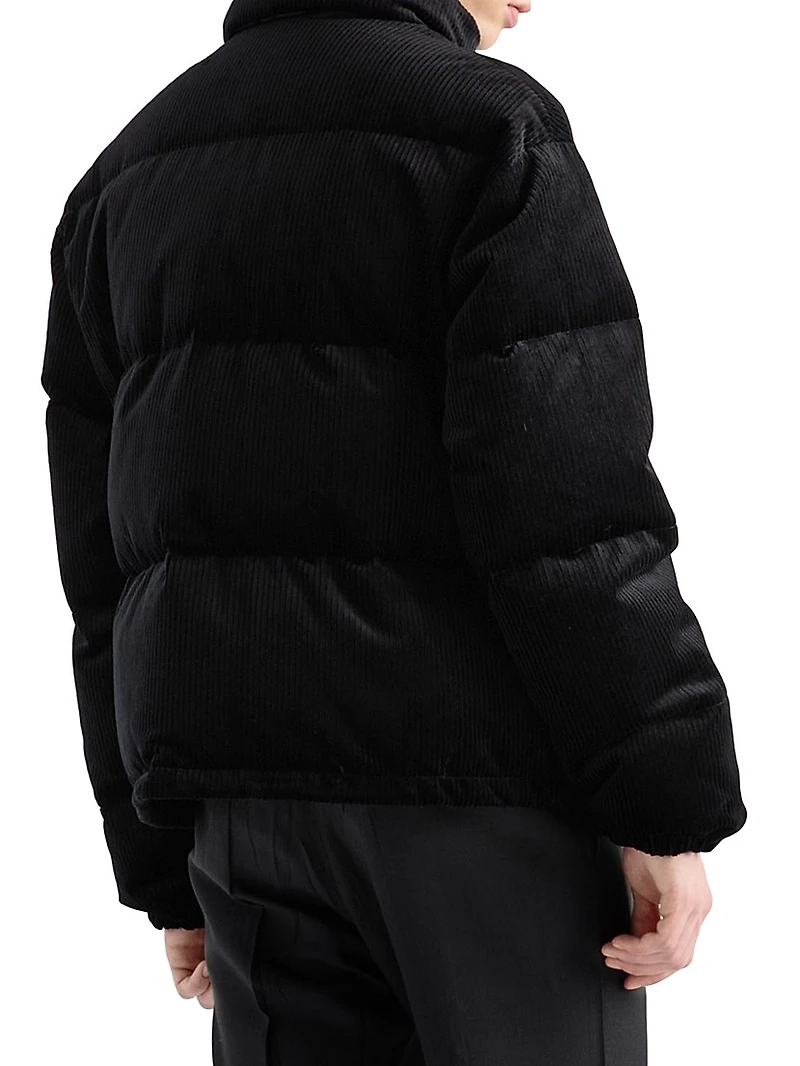 Cropped Corduroy Down Jacket