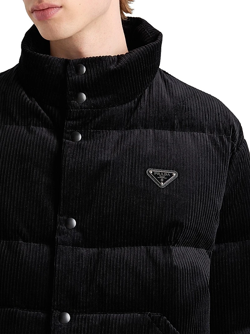 Cropped Corduroy Down Jacket