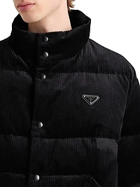 Cropped Corduroy Down Jacket