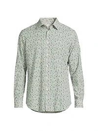 Tailored Printed Button-Front Shirt