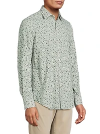 Tailored Printed Button-Front Shirt