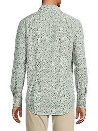 Tailored Printed Button-Front Shirt