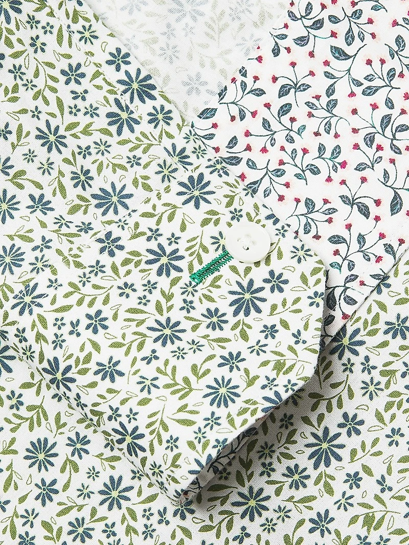 Tailored Printed Button-Front Shirt