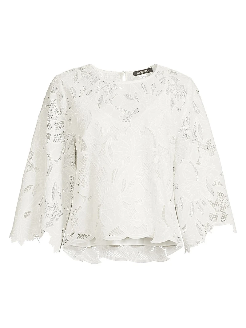 Vienna Lace Three-Quarter Sleeve Blouse