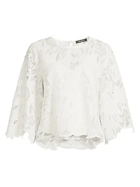 Vienna Lace Three-Quarter Sleeve Blouse