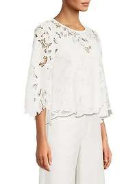 Vienna Lace Three-Quarter Sleeve Blouse