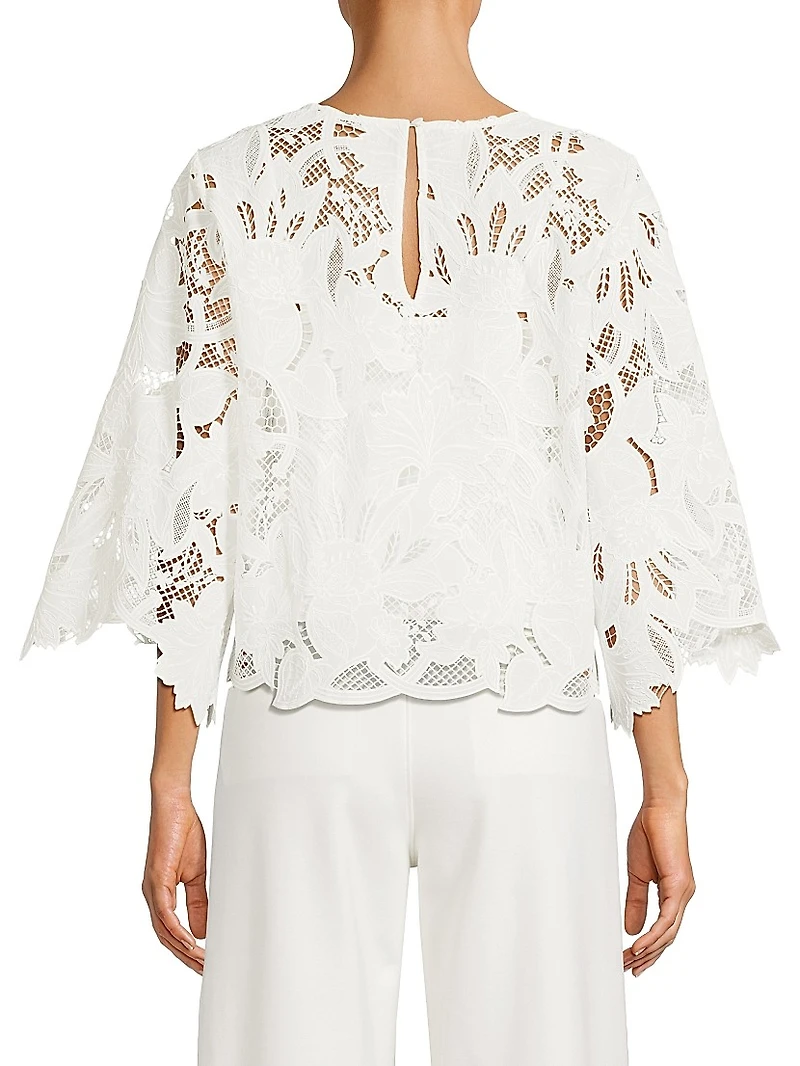 Vienna Lace Three-Quarter Sleeve Blouse