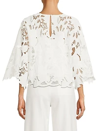 Vienna Lace Three-Quarter Sleeve Blouse
