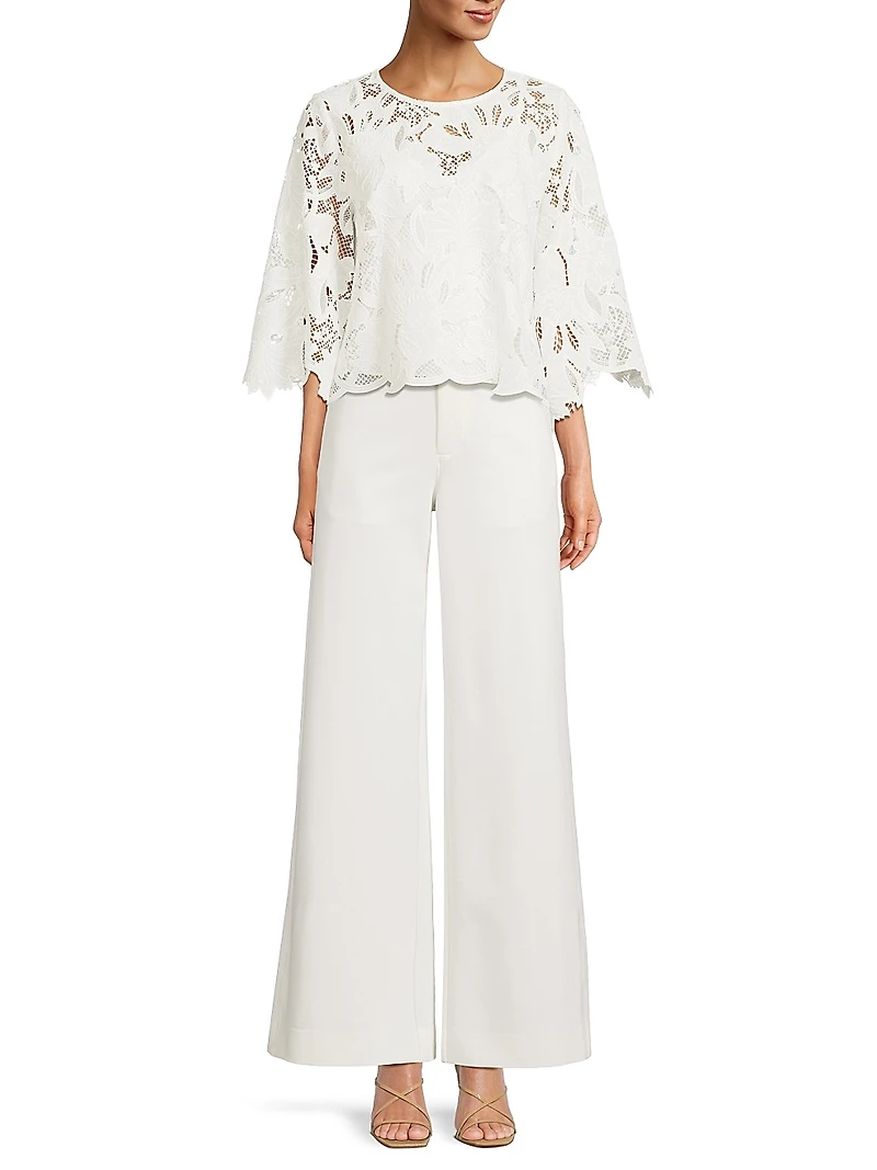 Vienna Lace Three-Quarter Sleeve Blouse