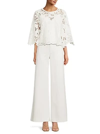 Vienna Lace Three-Quarter Sleeve Blouse