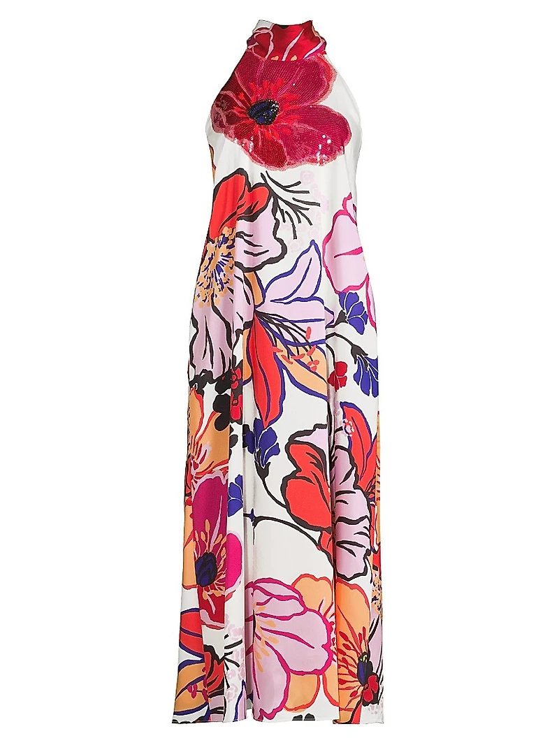 Zuri Printed Halterneck Midi-Dress