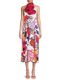 Zuri Printed Halterneck Midi-Dress