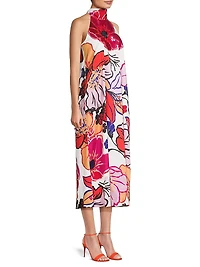 Zuri Printed Halterneck Midi-Dress