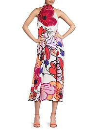 Zuri Printed Halterneck Midi-Dress