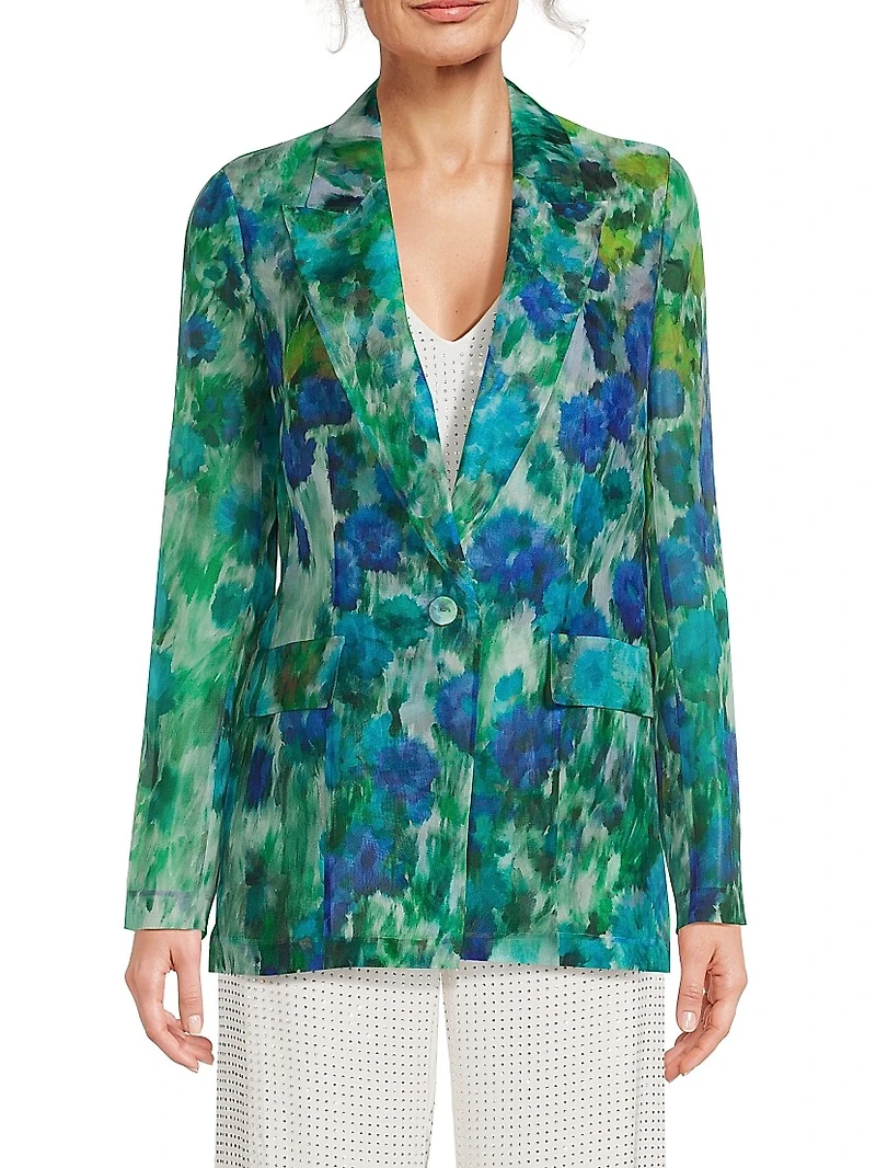 Aimee Floral Silk Blazer