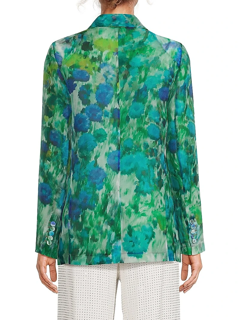 Aimee Floral Silk Blazer
