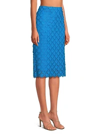 Darby Scalloped Pencil Knee-Length Skirt
