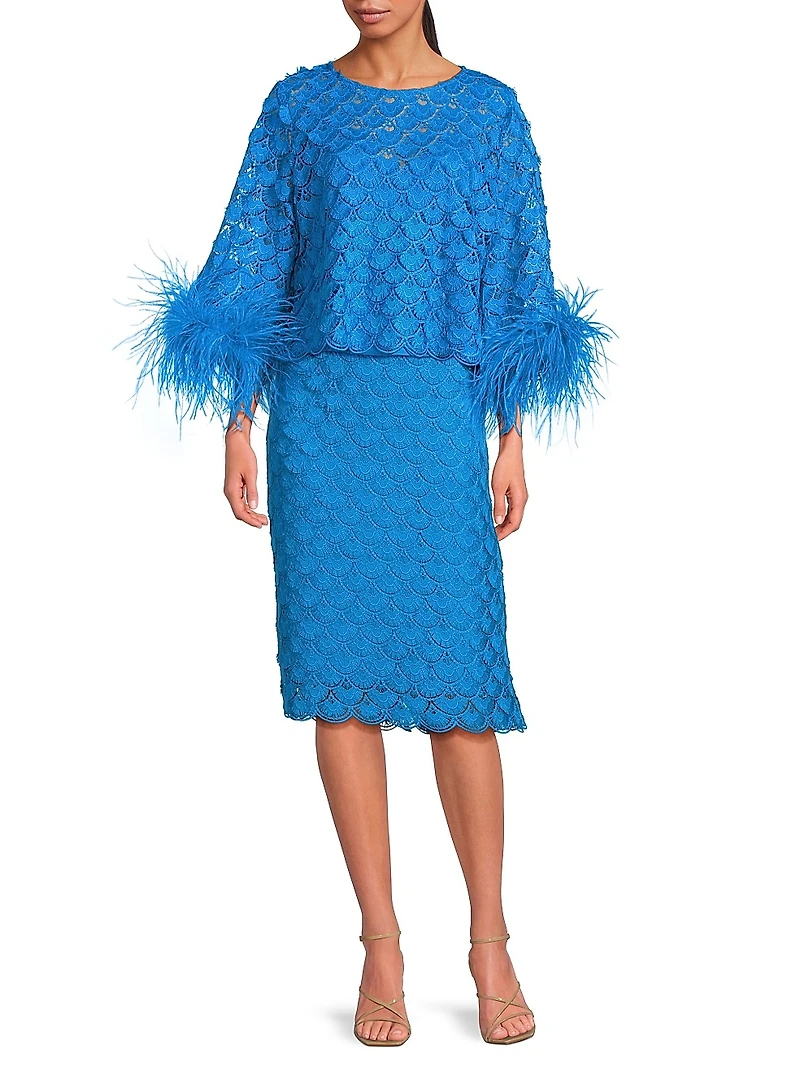 Darby Scalloped Pencil Knee-Length Skirt