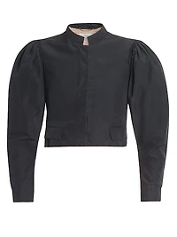 Silk Puff-Sleeve Jacket