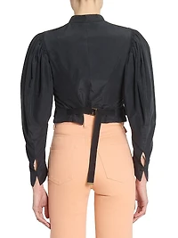 Silk Puff-Sleeve Jacket