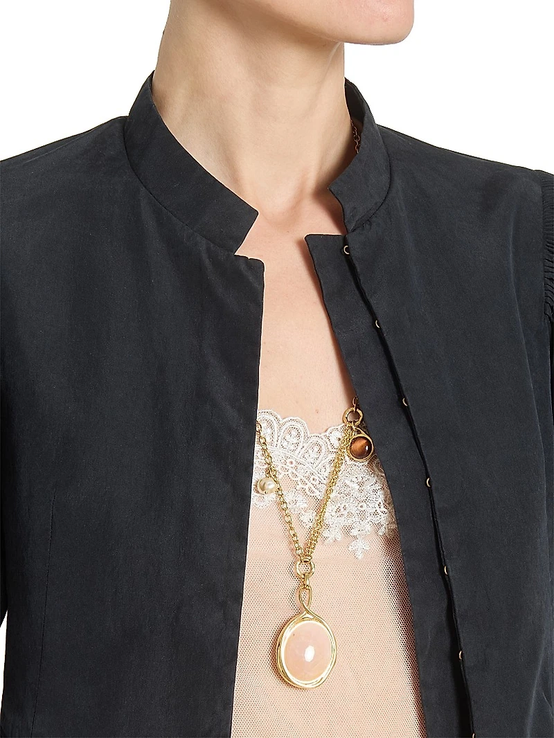 Silk Puff-Sleeve Jacket