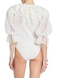 Cotton Lace V-Neck Bodysuit