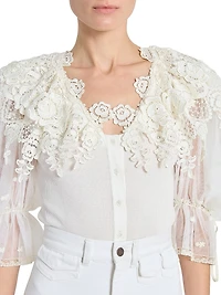 Cotton Lace V-Neck Bodysuit