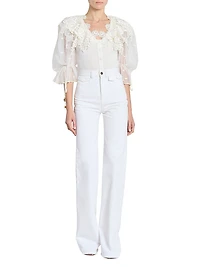 Cotton Lace V-Neck Bodysuit