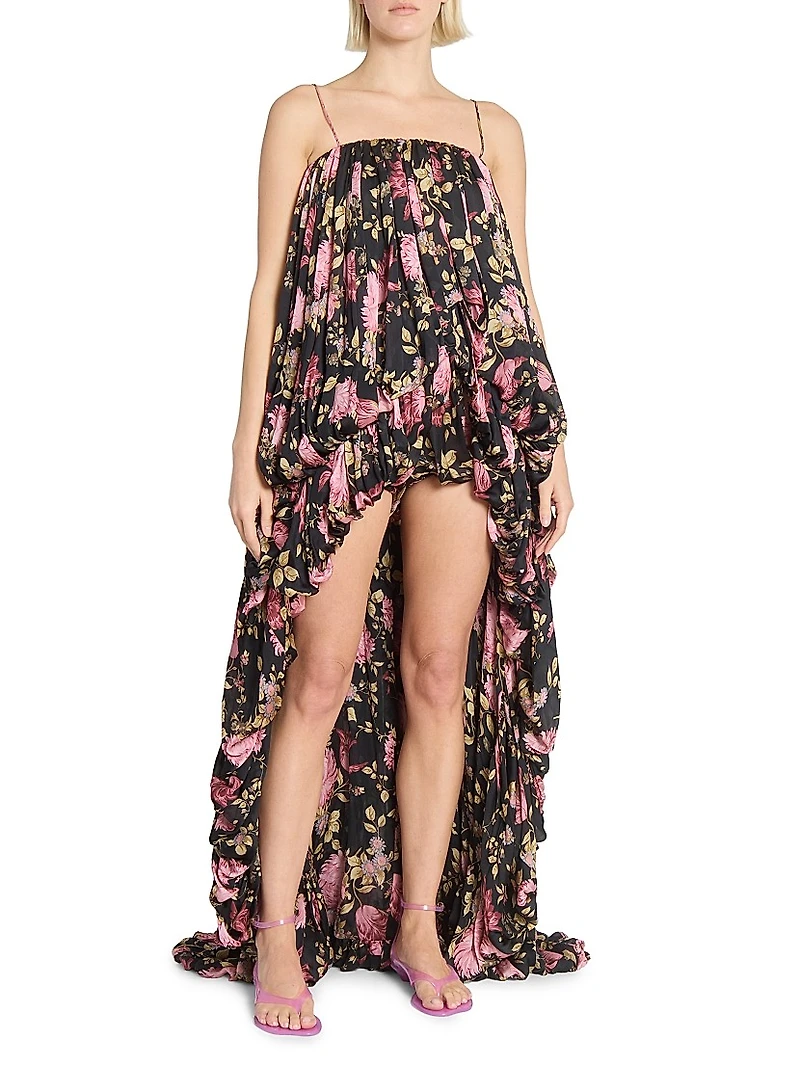 Floral Bubble High-Low Romper