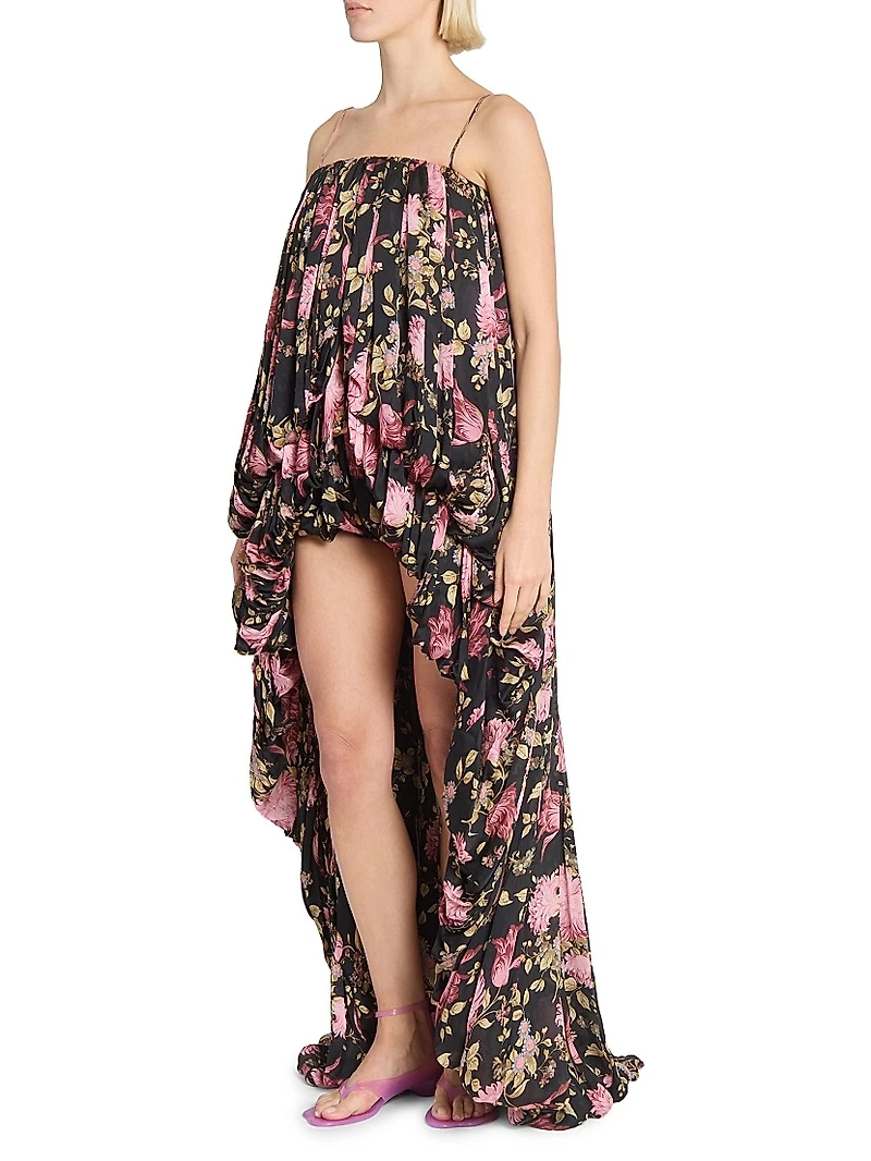 Floral Bubble High-Low Romper