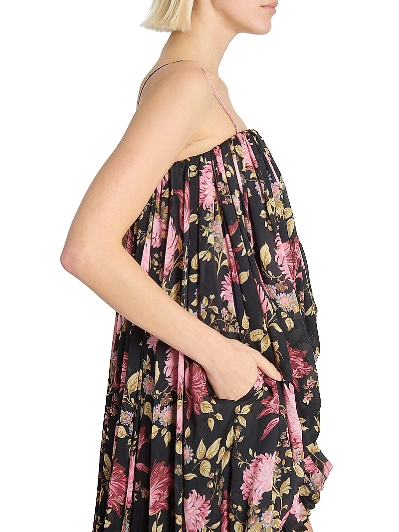 Floral Bubble High-Low Romper