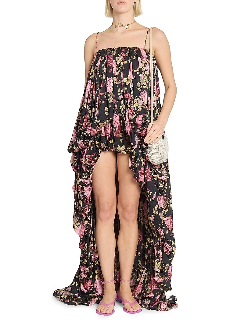 Floral Bubble High-Low Romper