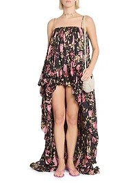 Floral Bubble High-Low Romper