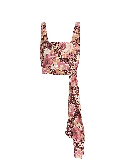 Floral Drape Crop Top