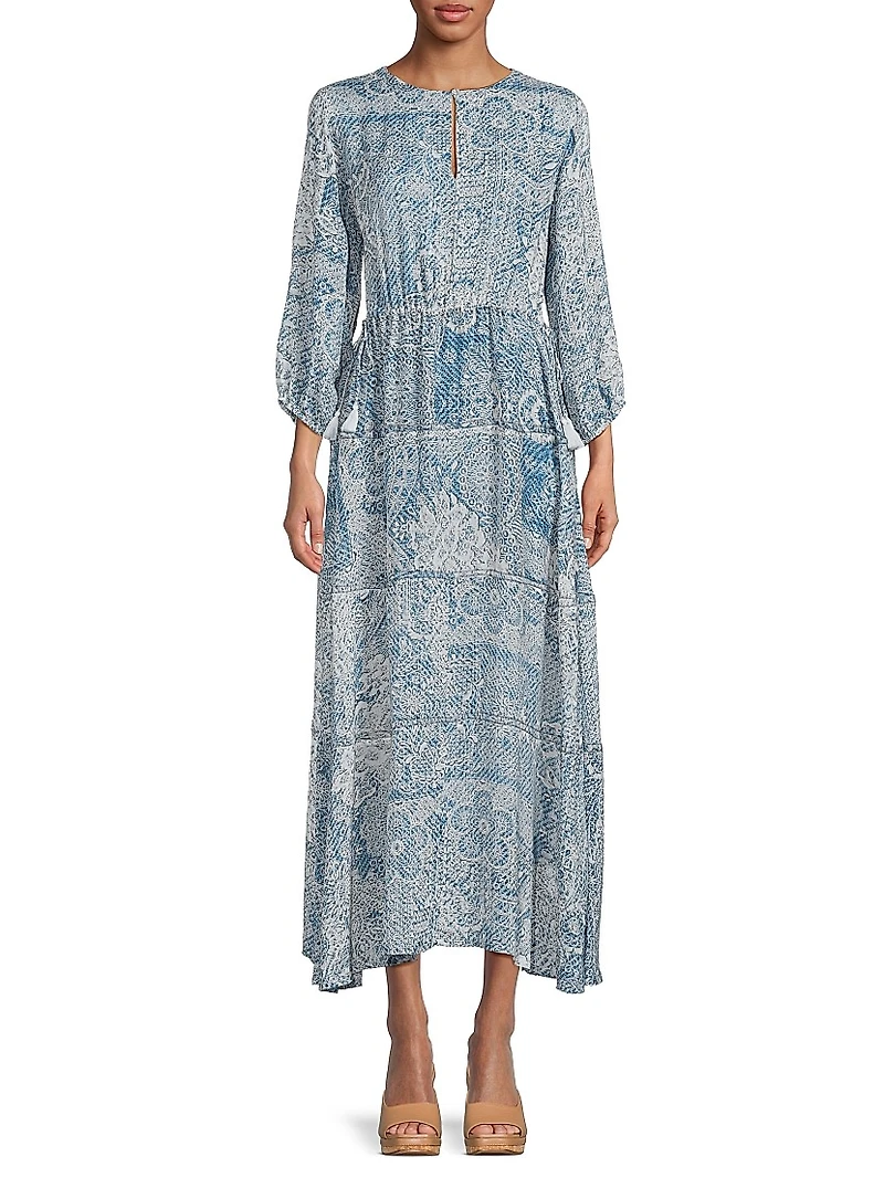 Els Floral Tiered Midi-Dress