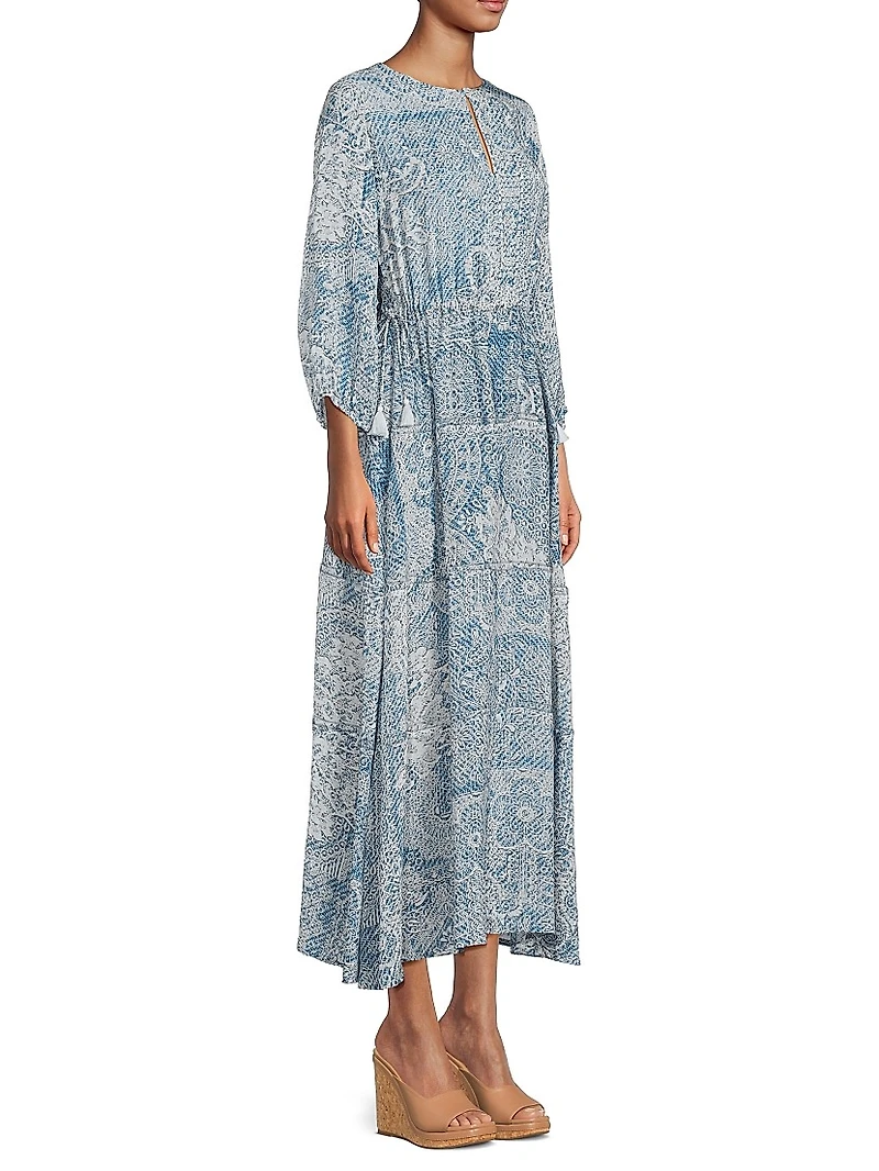 Els Floral Tiered Midi-Dress