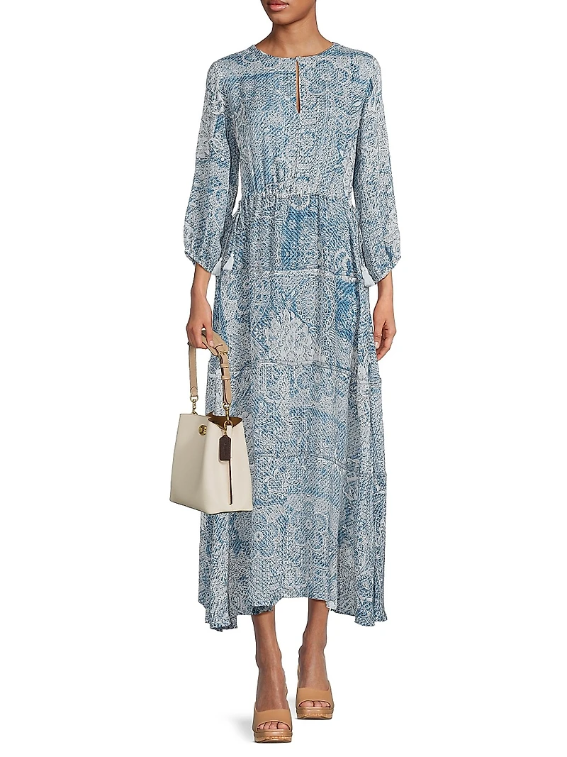 Els Floral Tiered Midi-Dress