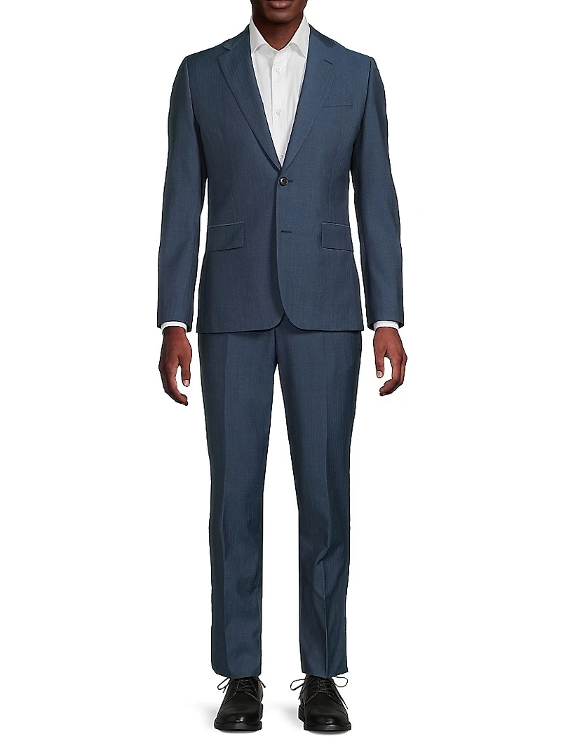 Brierley-Fit Wool Two-Button Suit