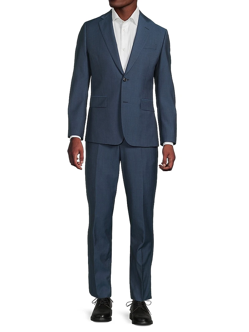 Brierley-Fit Wool Two-Button Suit