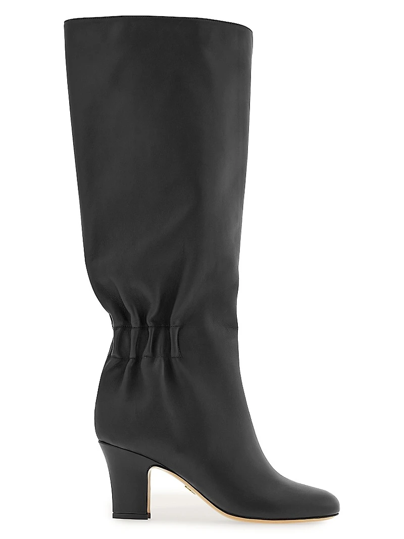 Jannette 70MM Leather Block-Heel Boots