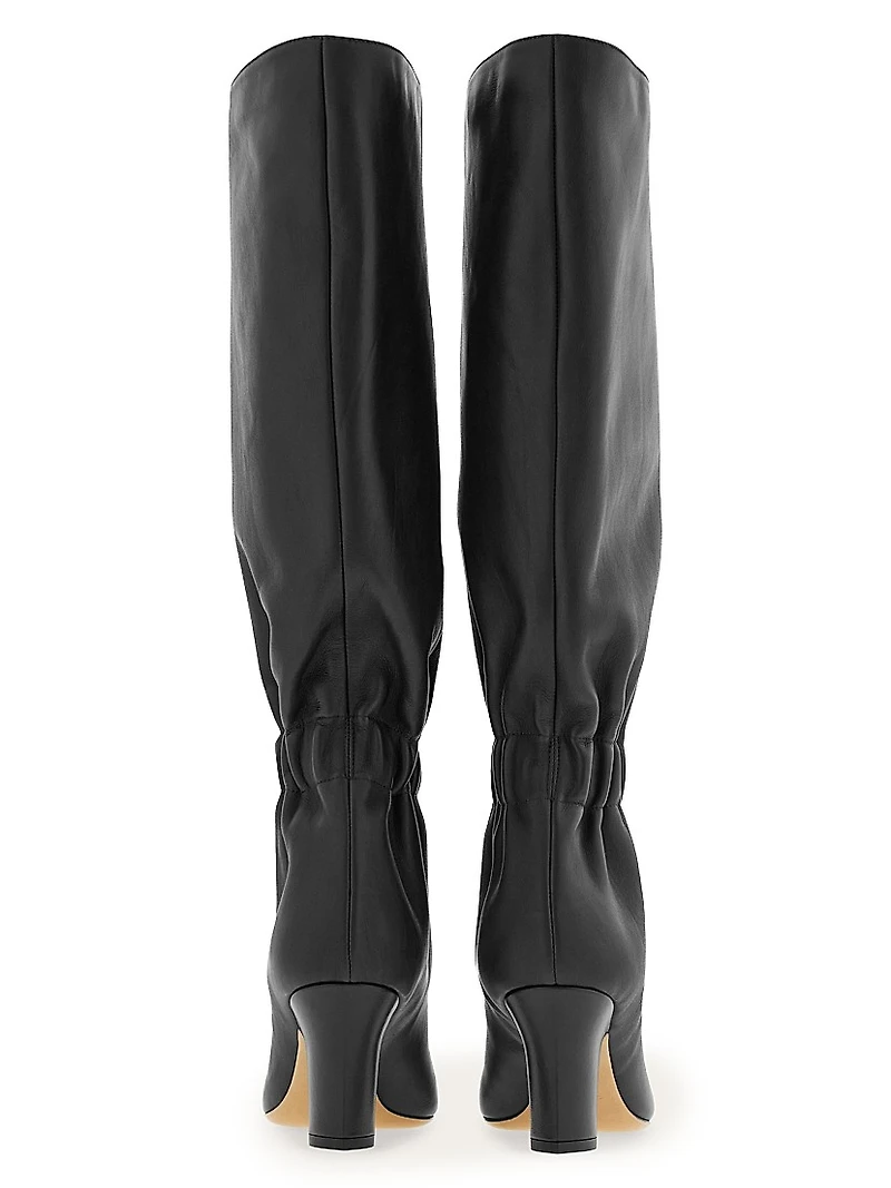 Jannette 70MM Leather Block-Heel Boots