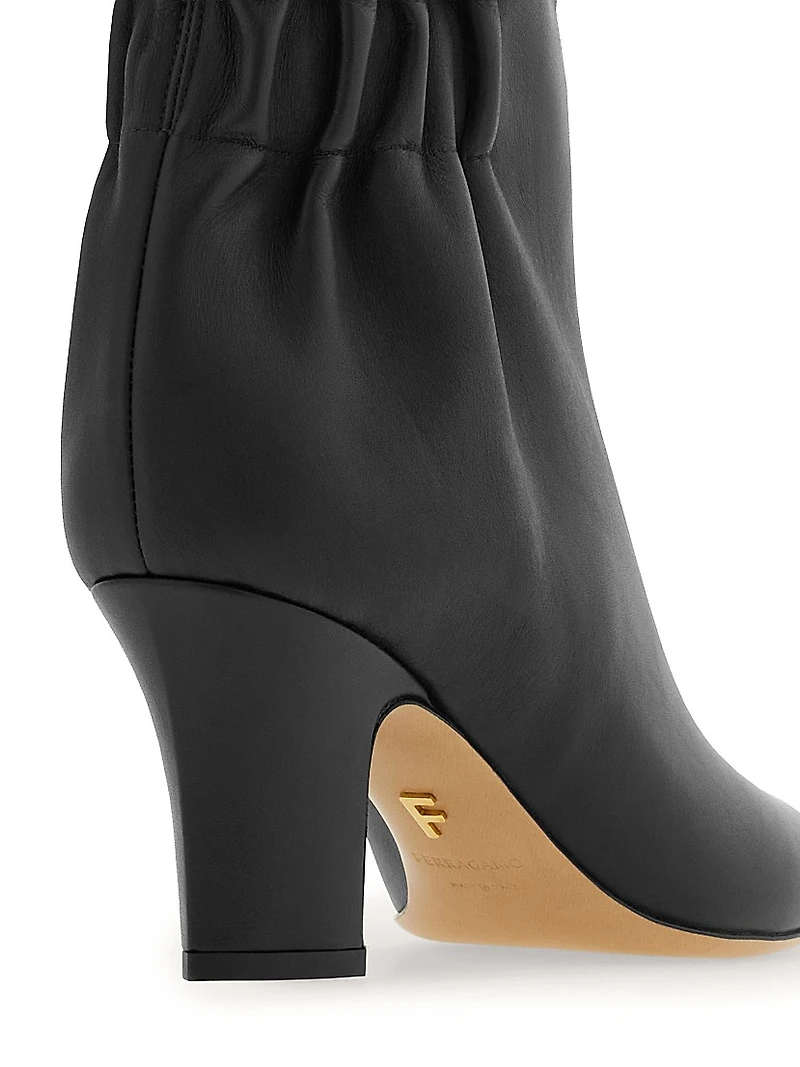 Jannette 70MM Leather Block-Heel Boots