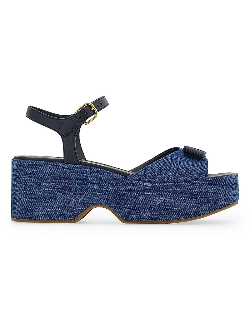 Selna 70MM Denim Platform Sandals