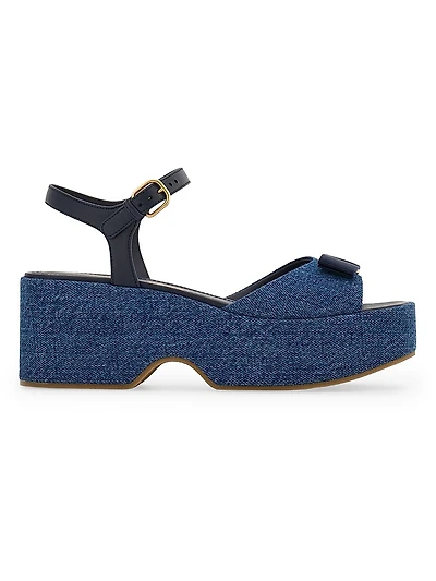 Selna 70MM Denim Platform Sandals