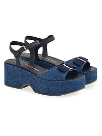 Selna 70MM Denim Platform Sandals