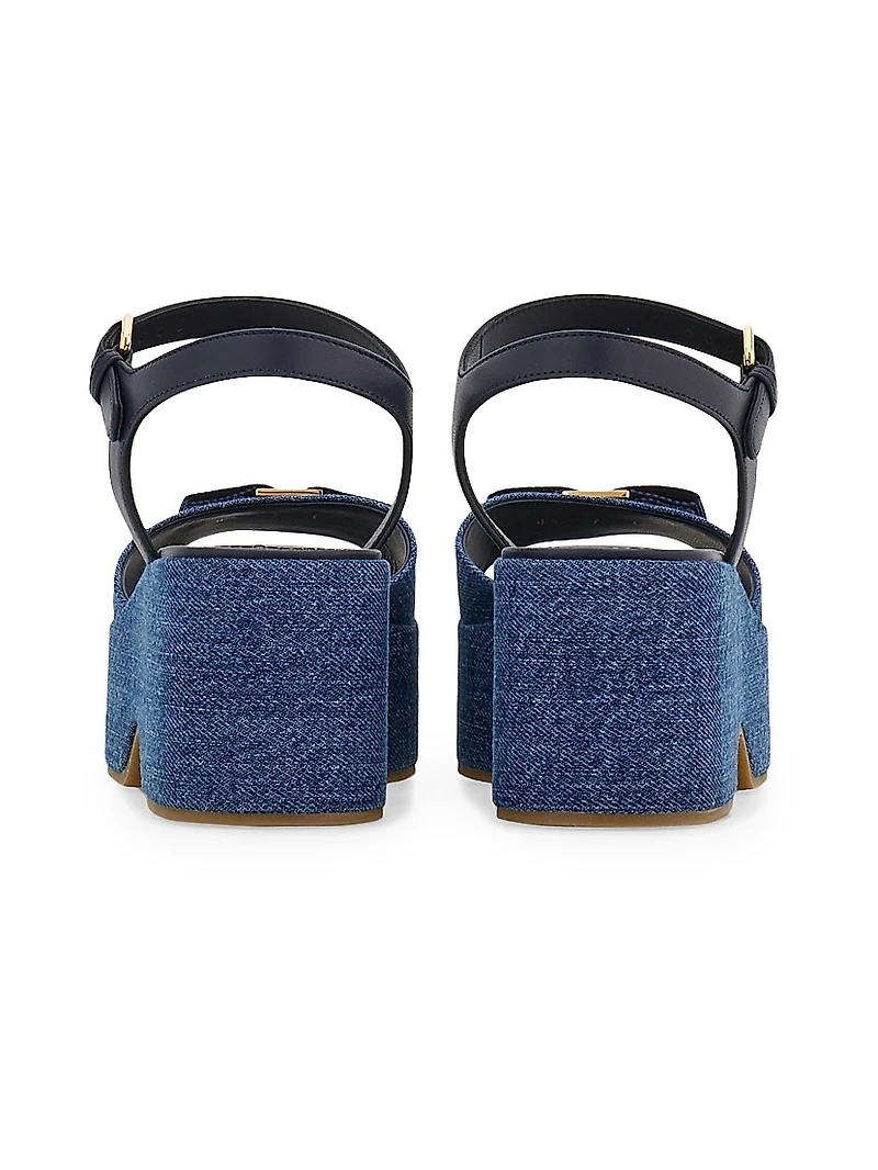 Selna 70MM Denim Platform Sandals
