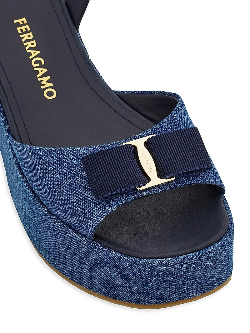 Selna 70MM Denim Platform Sandals